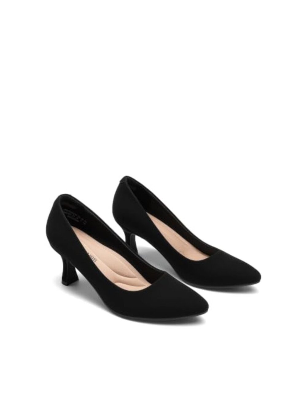 Women's Pointed Toe Kitten Heel Pumps Faux Leather Dress Shoes